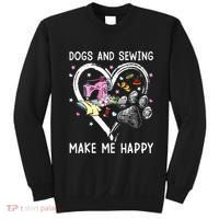 Dogs And Sewing Make Me Happy Funny Dogs And Sewing Sweatshirt thumb 0