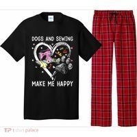 Dogs And Sewing Make Me Happy Funny Dogs And Sewing Pajama Set thumb 0