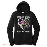 Dogs And Sewing Make Me Happy Funny Dogs And Sewing Women's Hoodie thumb 0