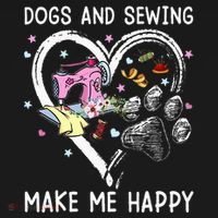Dogs And Sewing Make Me Happy Funny Dogs And Sewing Mousepad thumb 1