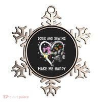 Dogs And Sewing Make Me Happy Funny Dogs And Sewing Ornament thumb 0