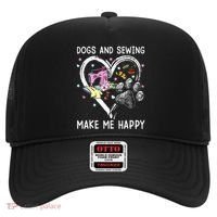 Dogs And Sewing Make Me Happy Funny Dogs And Sewing Hat thumb 0