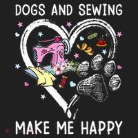 Dogs And Sewing Make Me Happy Funny Dogs And Sewing Hat thumb 2