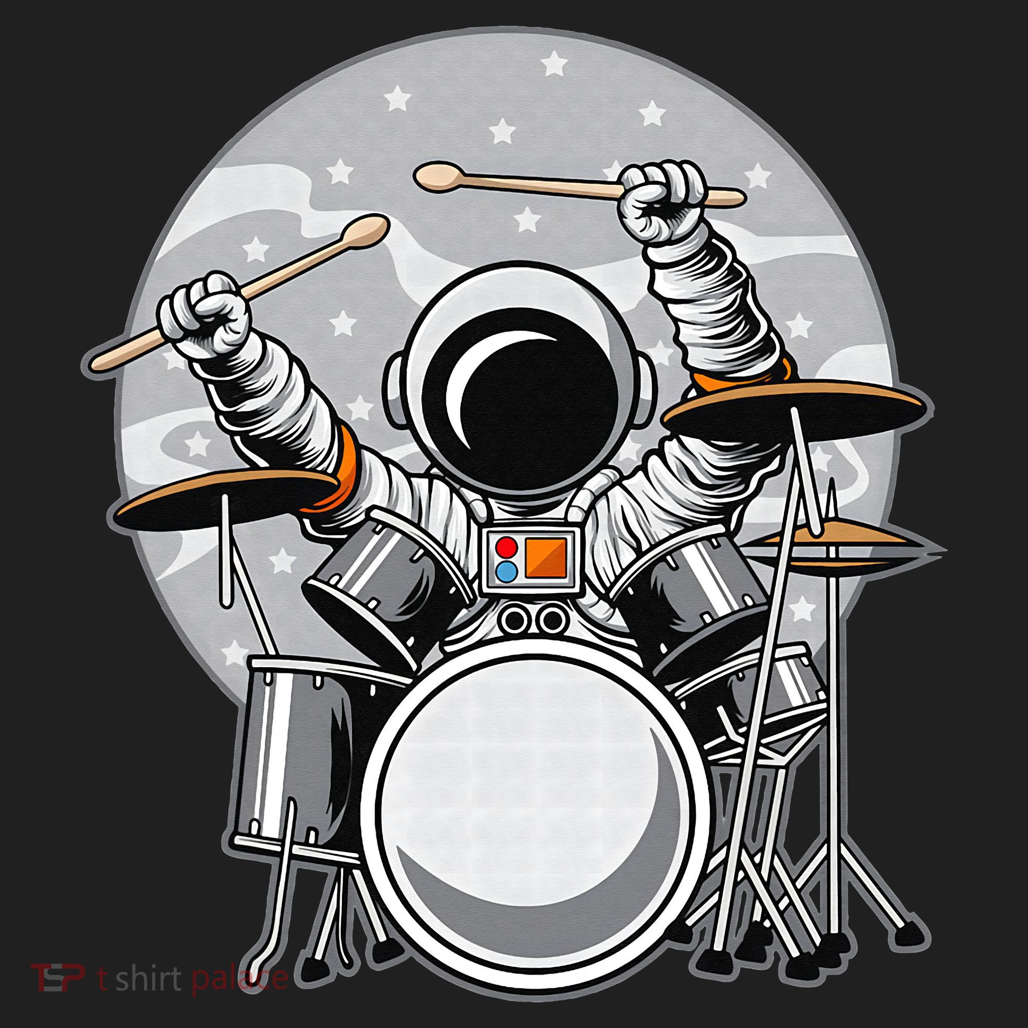 Drumming Astronaut Space Drummer Musician Rock Band Women's Sweatshirt