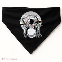 Drumming Astronaut Space Drummer Musician Rock Band USA-Made Doggie Bandana thumb 0