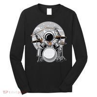 Drumming Astronaut Space Drummer Musician Rock Band Long Sleeve Shirt thumb 0