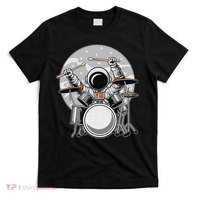 Drumming Astronaut Space Drummer Musician Rock Band T-Shirt