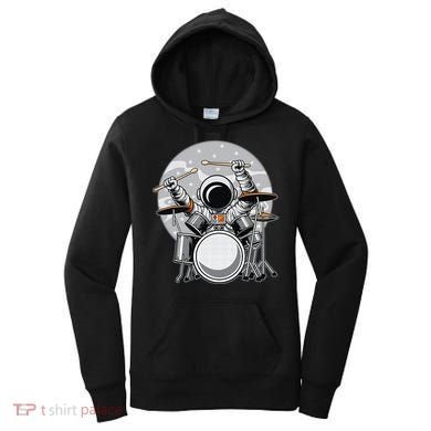 Drumming Astronaut Space Drummer Musician Rock Band Women's Hoodie