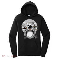 Drumming Astronaut Space Drummer Musician Rock Band Women's Hoodie thumb 0