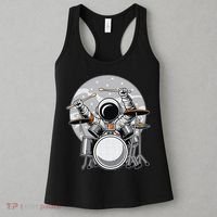 Drumming Astronaut Space Drummer Musician Rock Band Women's Tank Top thumb 3