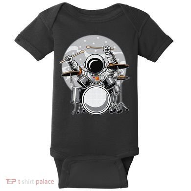 Drumming Astronaut Space Drummer Musician Rock Band Baby Bodysuit