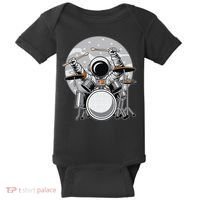 Drumming Astronaut Space Drummer Musician Rock Band Baby Bodysuit thumb 0