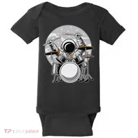 Drumming Astronaut Space Drummer Musician Rock Band Baby Bodysuit thumb 0