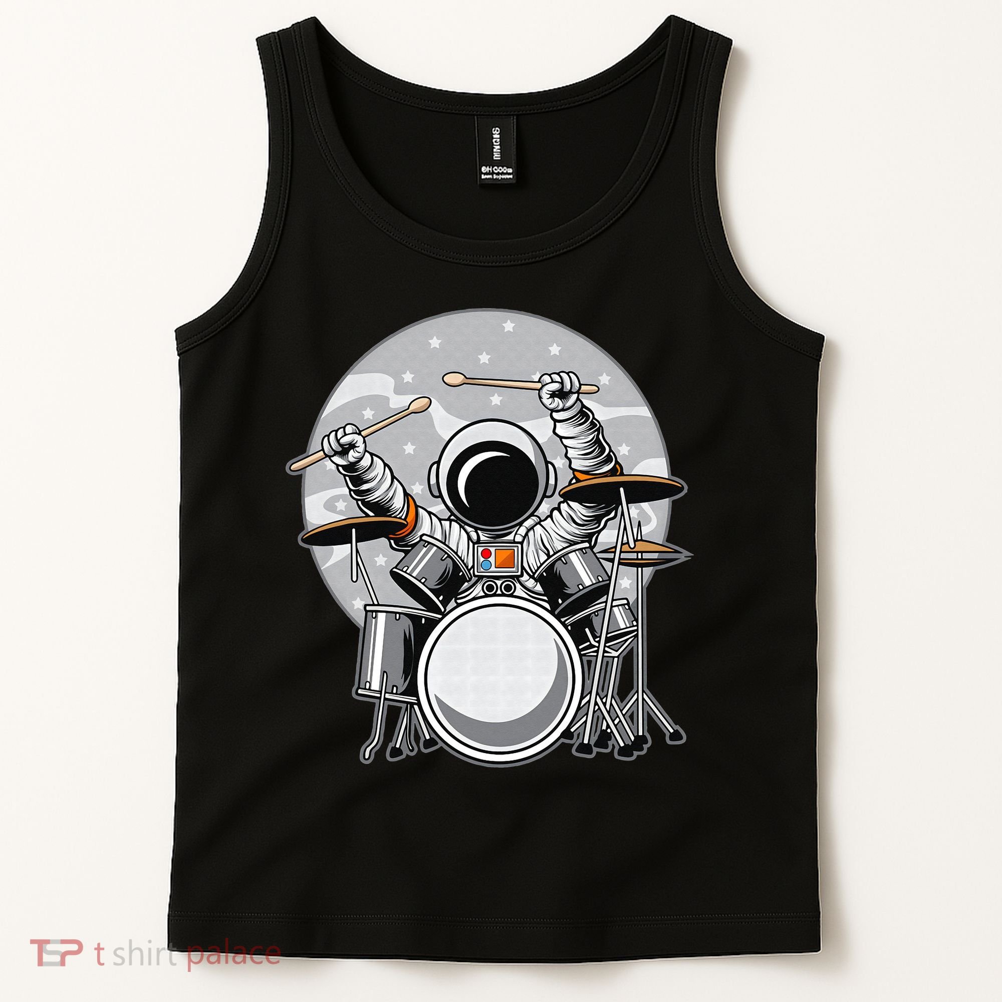 Drumming Astronaut Space Drummer Musician Rock Band Tank Top