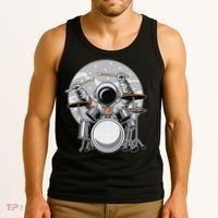 Drumming Astronaut Space Drummer Musician Rock Band Tank Top thumb 3