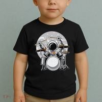 Drumming Astronaut Space Drummer Musician Rock Band Toddler T-Shirt thumb 2