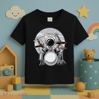 Drumming Astronaut Space Drummer Musician Rock Band Toddler T-Shirt thumb 3