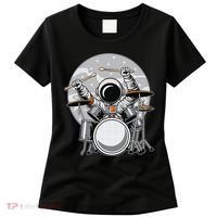 Drumming Astronaut Space Drummer Musician Rock Band Women's T-Shirt thumb 0