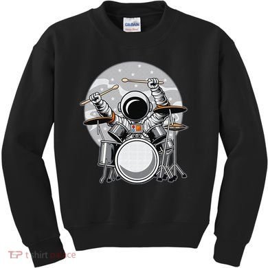 Drumming Astronaut Space Drummer Musician Rock Band Kids Sweatshirt