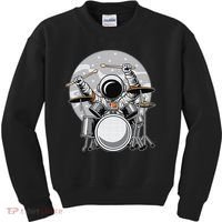 Drumming Astronaut Space Drummer Musician Rock Band Kids Sweatshirt thumb 0