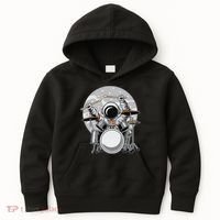 Drumming Astronaut Space Drummer Musician Rock Band Kids Hoodie thumb 0