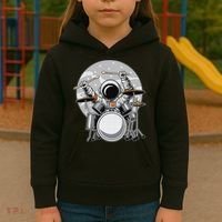 Drumming Astronaut Space Drummer Musician Rock Band Kids Hoodie thumb 3