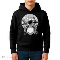 Drumming Astronaut Space Drummer Musician Rock Band Kids Hoodie thumb 4