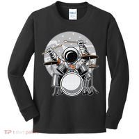 Drumming Astronaut Space Drummer Musician Rock Band Kids Long Sleeve Shirt thumb 0