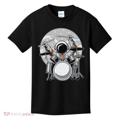 Drumming Astronaut Space Drummer Musician Rock Band Kids T-Shirt