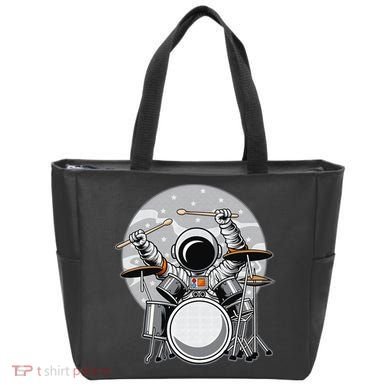 Drumming Astronaut Space Drummer Musician Rock Band Tote Bag