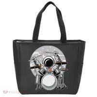 Drumming Astronaut Space Drummer Musician Rock Band Tote Bag thumb 0