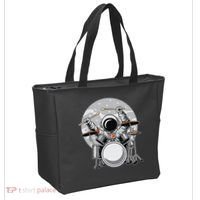 Drumming Astronaut Space Drummer Musician Rock Band Tote Bag thumb 2