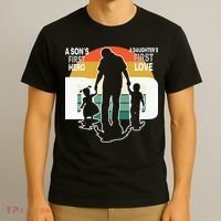 Dad A Sons First Hero A Daughters First Love Father's Day T-Shirt thumb 3