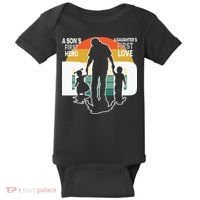 Dad A Sons First Hero A Daughters First Love Father's Day Baby Bodysuit thumb 0