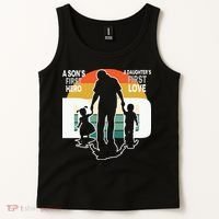 Dad A Sons First Hero A Daughters First Love Father's Day Tank Top thumb 2
