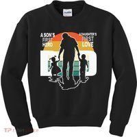 Dad A Sons First Hero A Daughters First Love Father's Day Kids Sweatshirt thumb 0
