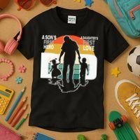 Dad A Sons First Hero A Daughters First Love Father's Day Kids T-Shirt thumb 3