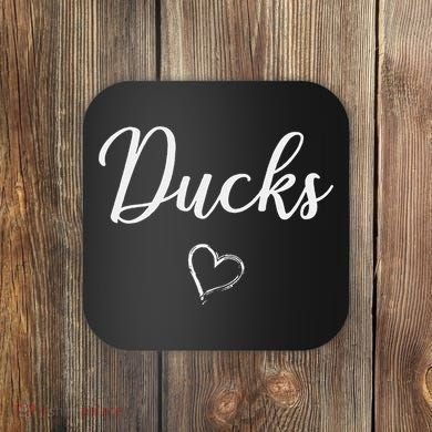 Ducks Above Small Heart Taylor Coaster