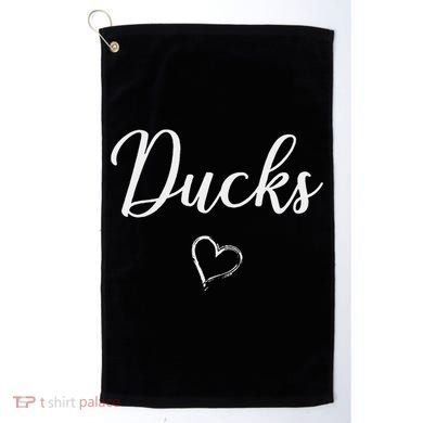 Ducks Above Small Heart Taylor Golf Towel
