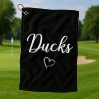 Ducks Above Small Heart Taylor Golf Towel thumb 1