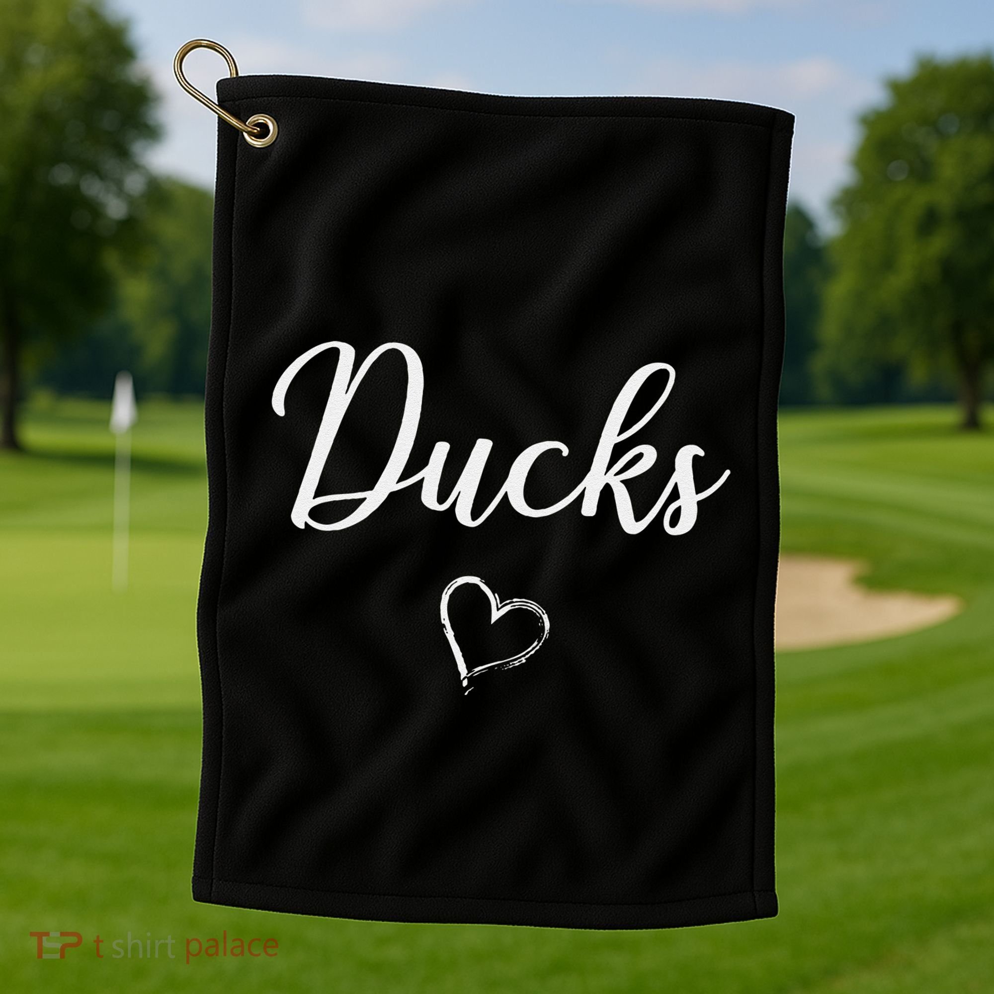 Ducks Above Small Heart Taylor Golf Towel