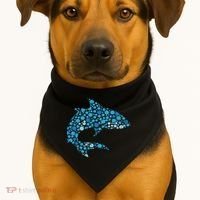 Dot Art Shark Polka Dots Women USA-Made Doggie Bandana thumb 1