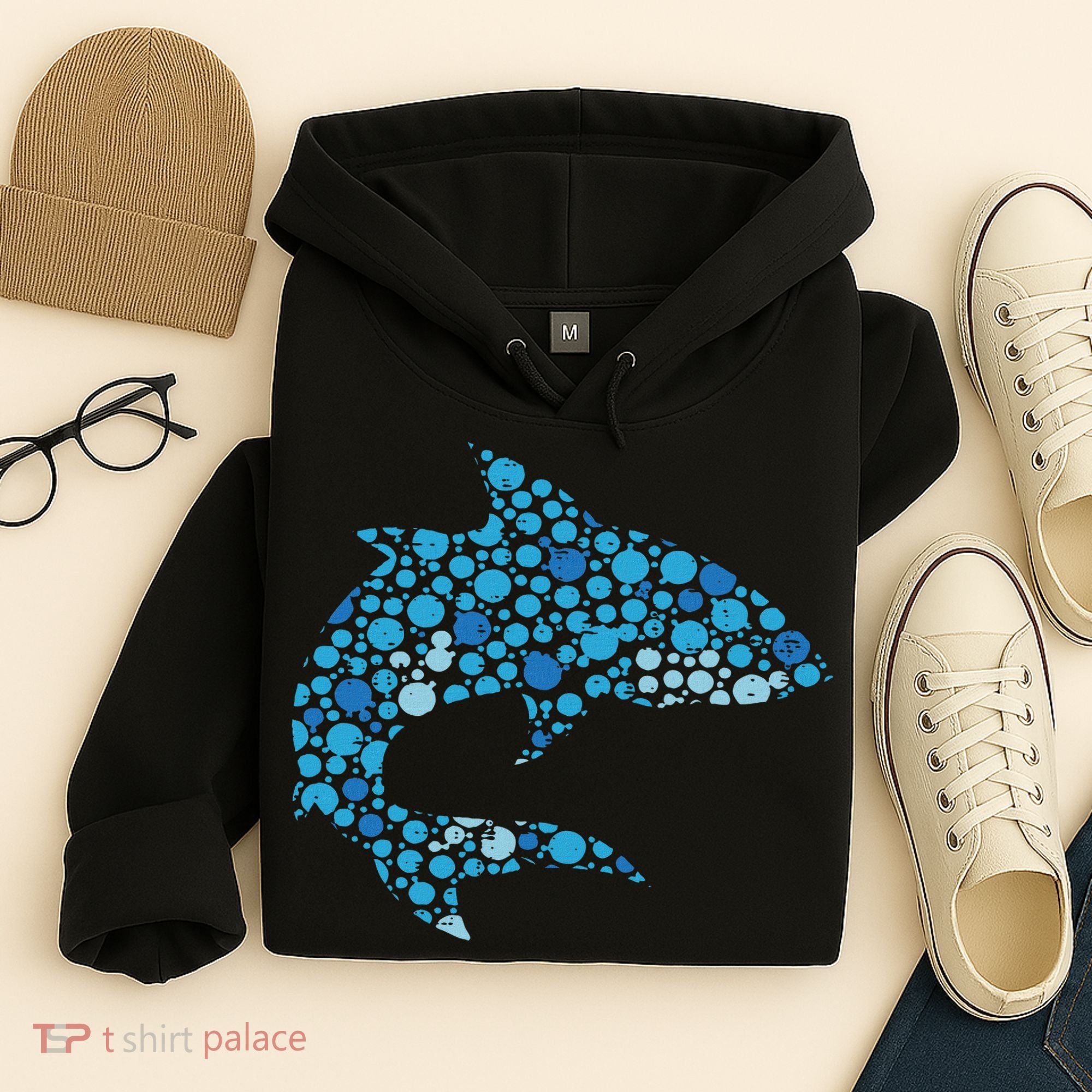 Dot Art Shark Polka Dots Women Hoodie