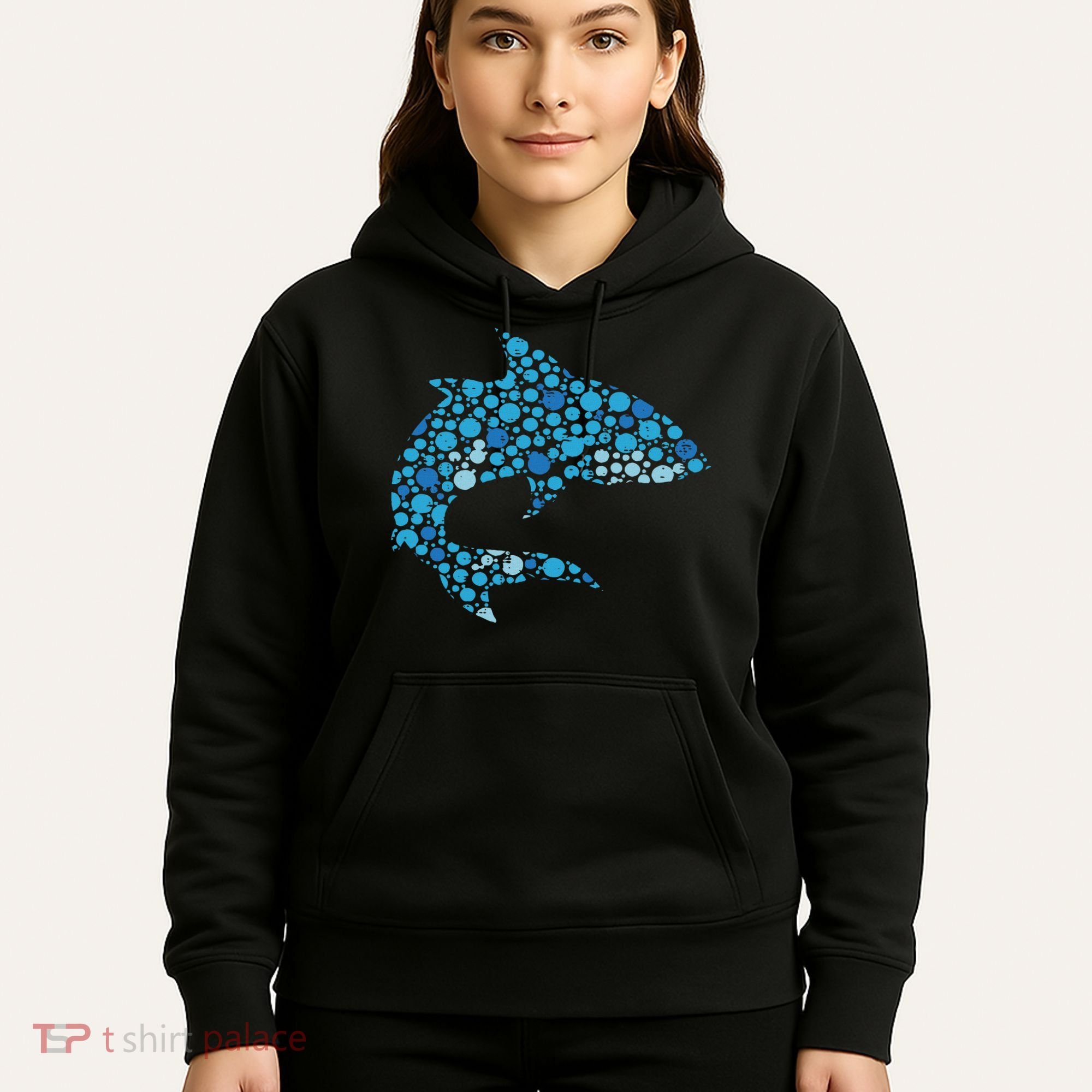 Dot Art Shark Polka Dots Women Hoodie