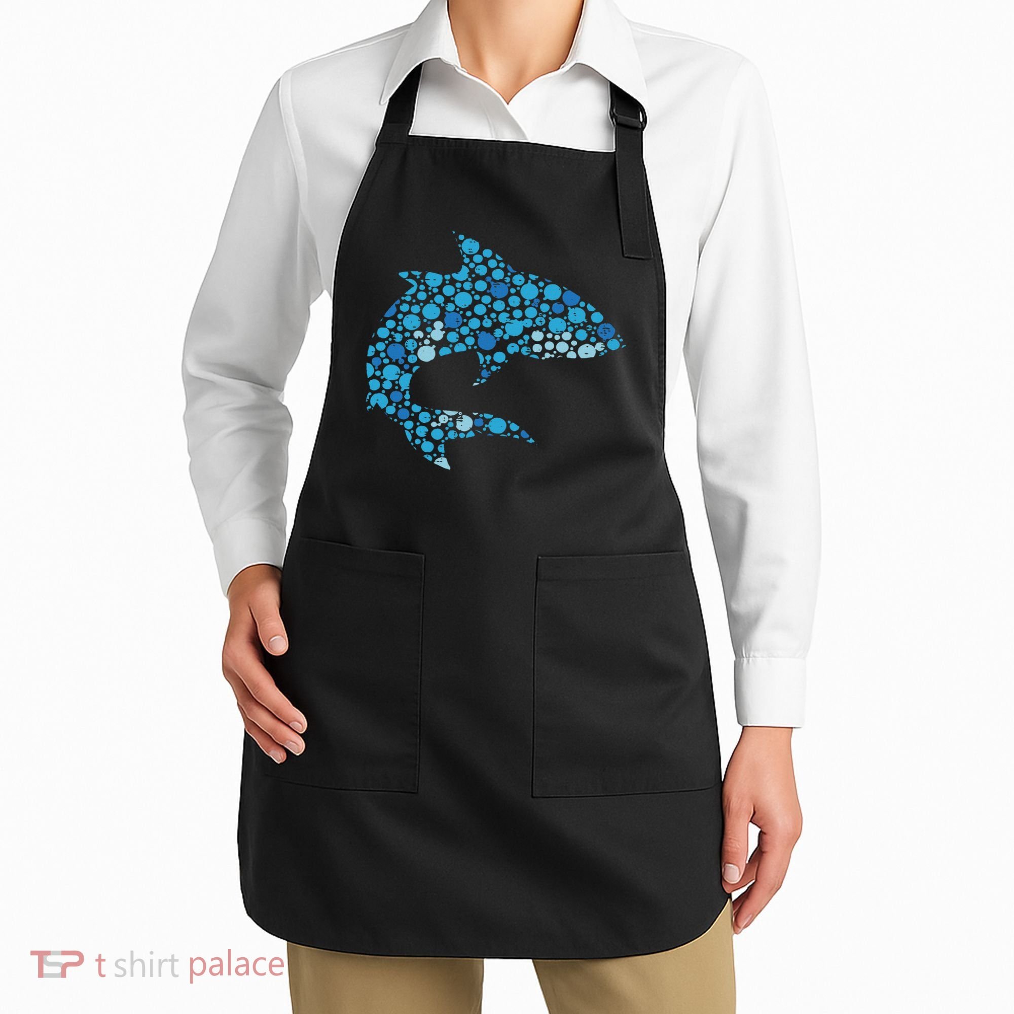 Dot Art Shark Polka Dots Women Apron