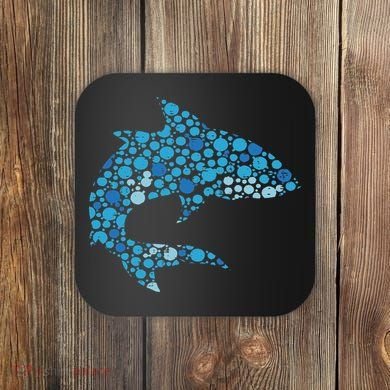 Dot Art Shark Polka Dots Women Coaster
