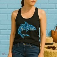 Dot Art Shark Polka Dots Women Women's Tank Top thumb 2