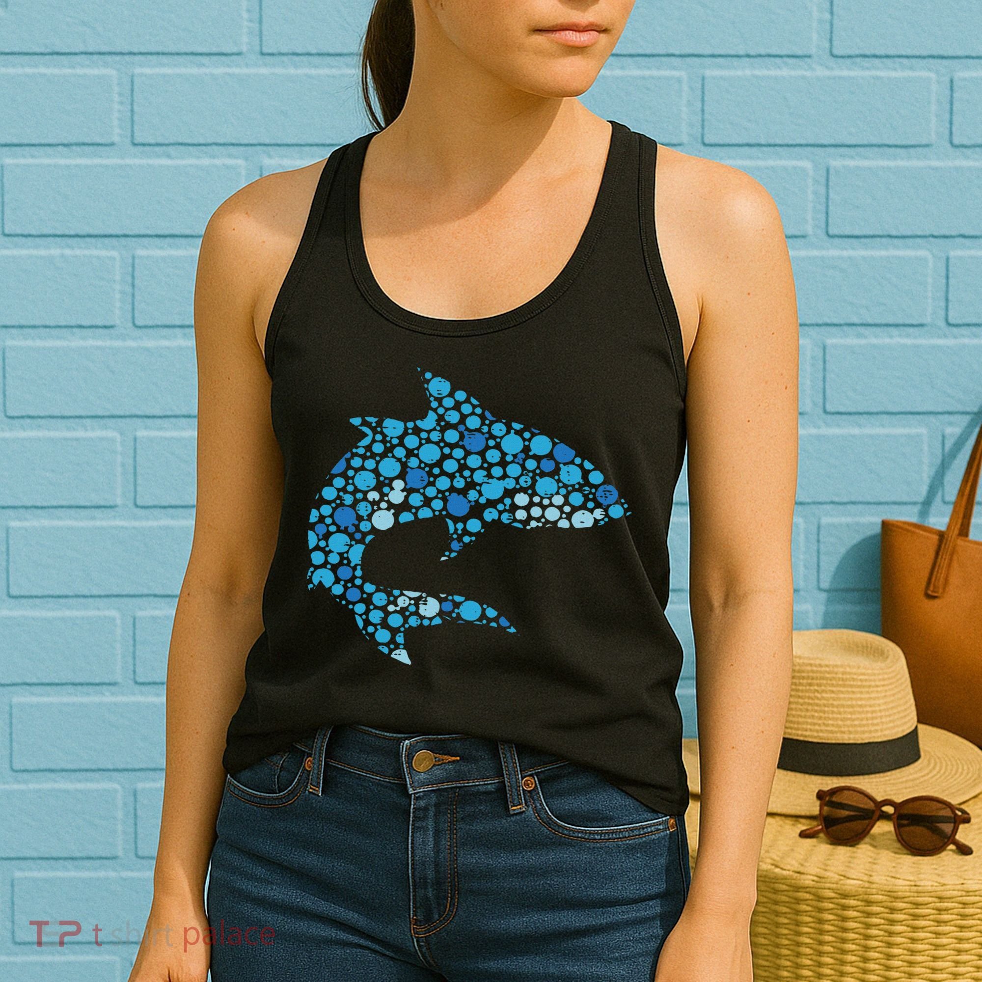Dot Art Shark Polka Dots Women Women's Tank Top