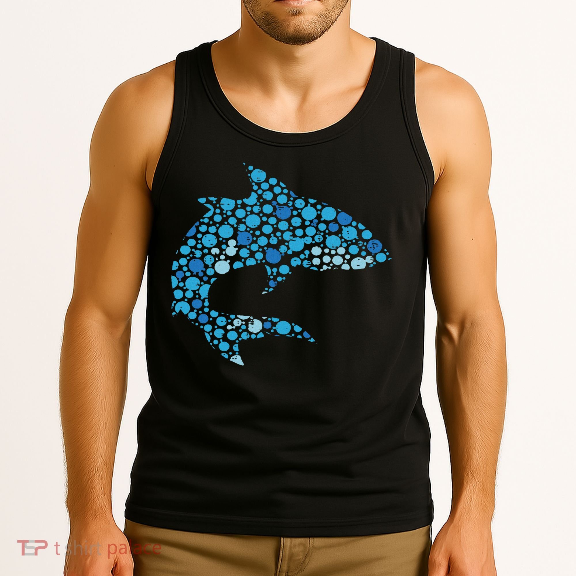 Dot Art Shark Polka Dots Women Tank Top