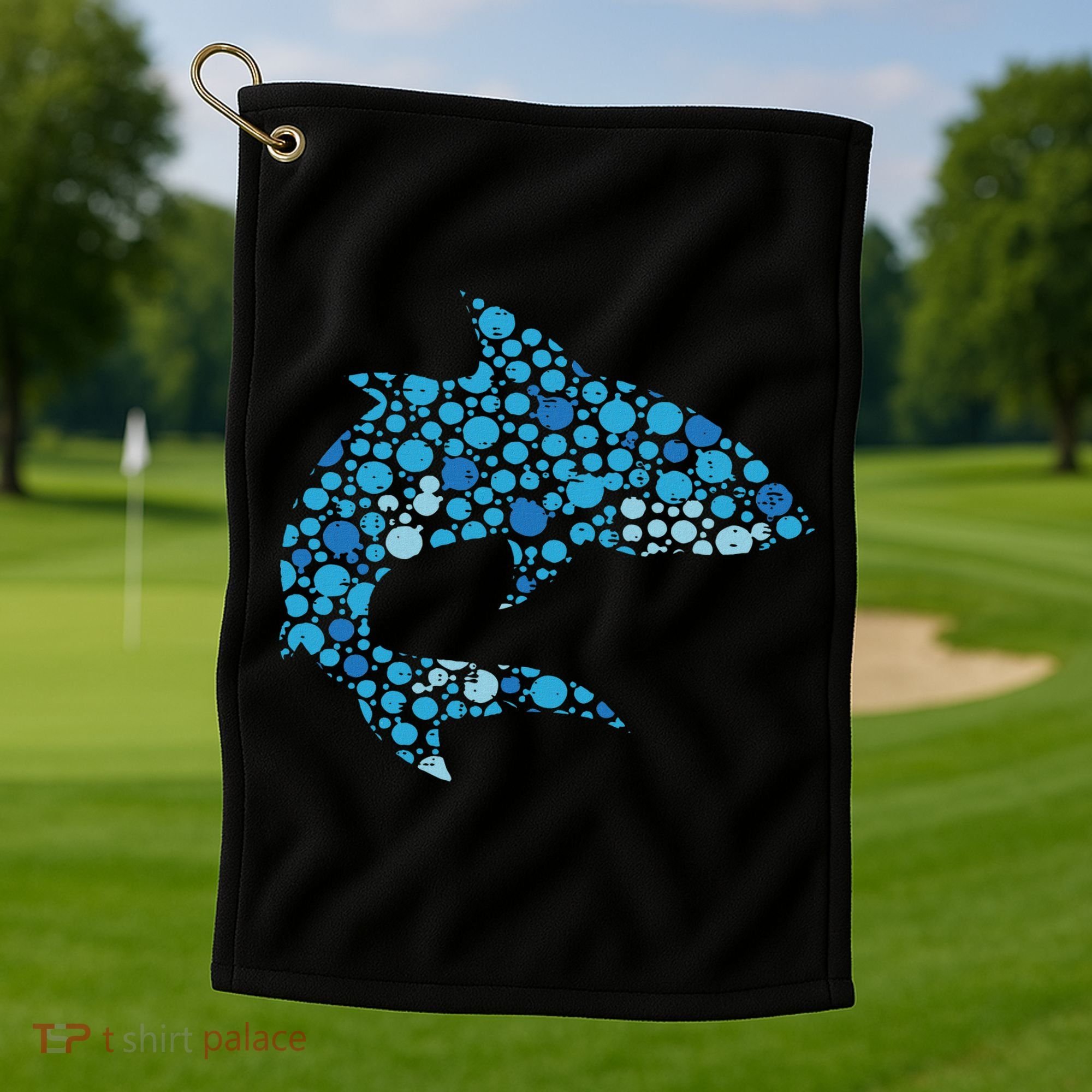 Dot Art Shark Polka Dots Women Golf Towel
